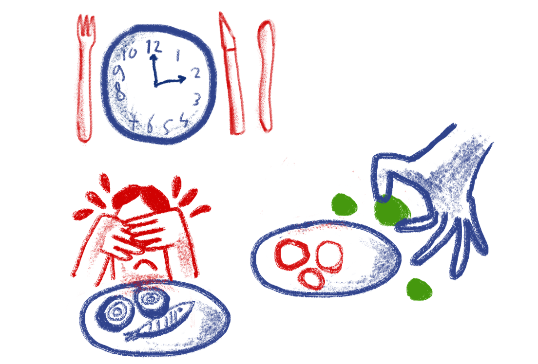 dibujo de platos de comida